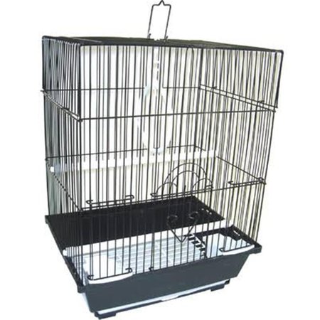 YML GROUP YML Group A1124MBLK 11 x 8.5 x 14 in. Flat Top Small Parakeet Cage; Black A1124MBLK